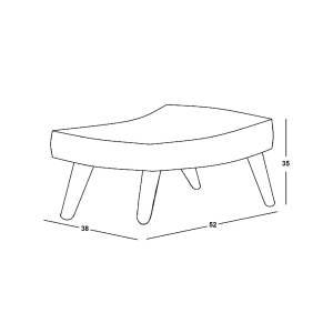 ALMA Σκαμπό - Υποπόδιο, Ύφασμα Velure Ανοιχτό Μπλε, Πόδια Φυσικό, K/D Ε-00022839 Ε7141,51