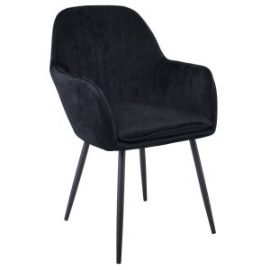 VALERY Πολυθρόνα Μέταλλο Βαφή Μαύρο, Ύφασμα Velure, Απόχρωση Μαύρο Ε-00023803 ΕΜ711,4 (ΣΕΤ ΤΩΝ 2)