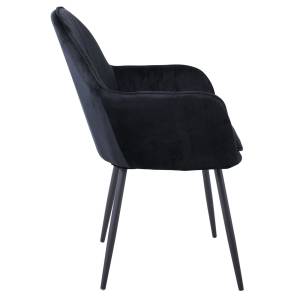 VALERY Πολυθρόνα Μέταλλο Βαφή Μαύρο, Ύφασμα Velure, Απόχρωση Μαύρο Ε-00023803 ΕΜ711,4 (ΣΕΤ ΤΩΝ 2)