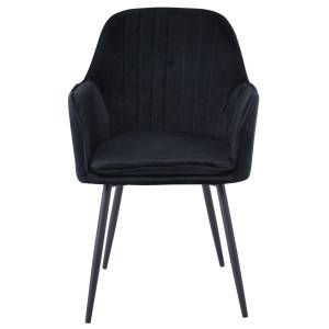 VALERY Πολυθρόνα Μέταλλο Βαφή Μαύρο, Ύφασμα Velure, Απόχρωση Μαύρο Ε-00023803 ΕΜ711,4 (ΣΕΤ ΤΩΝ 2)