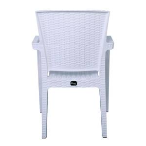 LORA Πολυθρόνα Κήπου Στοιβαζόμενη, PP (Rattan Look) Απόχρωση Άσπρο Ε-00023888 Ε303,2