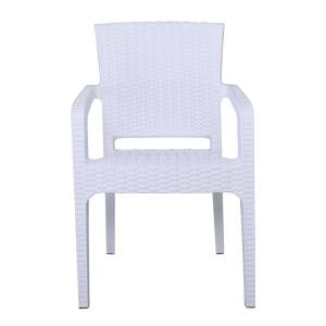 LORA Πολυθρόνα Κήπου Στοιβαζόμενη, PP (Rattan Look) Απόχρωση Άσπρο Ε-00023888 Ε303,2