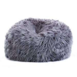 BIGO LUXURY Πουφ Τεχνητή Γούνα Απόχρωση Ανθρακί, Αποσπώμενο Κάλυμμα -  Εσωτερικού χώρου Ε-00024208 Ε017,1