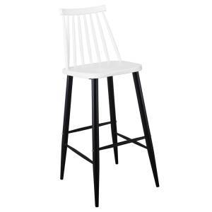 LAVIDA Σκαμπό BAR με Πλάτη, Μέταλλο Βαφή Μαύρο, PP Άσπρο Ε-00024277 ΕΜ153,11 (ΣΕΤ ΤΩΝ 2)