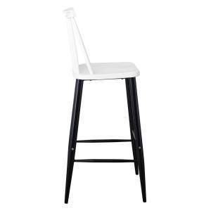 LAVIDA Σκαμπό BAR με Πλάτη, Μέταλλο Βαφή Μαύρο, PP Άσπρο Ε-00024277 ΕΜ153,11 (ΣΕΤ ΤΩΝ 2)