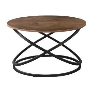 TORRE Τραπεζάκι Σαλονιού- Καθιστικού, Μέταλλο Βαφή Μαύρο, Απόχρωση Σκούρο Καρυδί Ε-00024378 ΕΜ9618