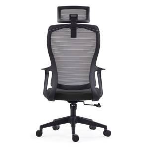 BF3850 Πολυθρόνα Γραφείου Διευθυντή, Mesh Γκρι, Ύφασμα Μαύρο Ε-00024401 ΕΟ617,2