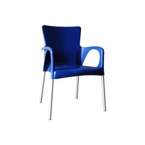 LARA Πολυθρόνα Dining Στοιβαζόμενη, ALU Silver, PP - UV Protection Απόχρωση Μπλε Ε-00014248 Ε306,6