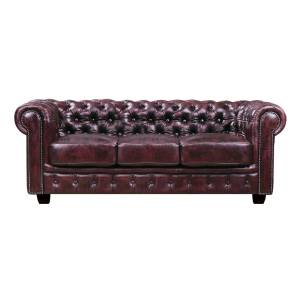 CHESTERFIELD 689 Καναπές 3Θέσιος Σαλονιού - Καθιστικού, Δέρμα, Απόχρωση Antique Red Ε-00015146 Ε9574,34