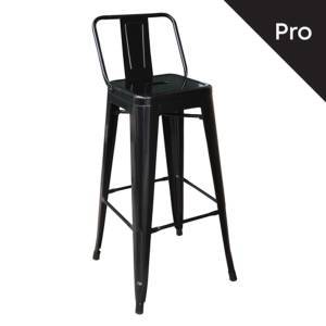 RELIX Σκαμπό Bar-Pro με Πλάτη, Μέταλλο Βαφή Μαύρο Ε-00015485 Ε5199,1