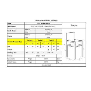 SILVER-II Πολυθρόνα Dining Αλουμινίου Ε-00016519 Ε267
