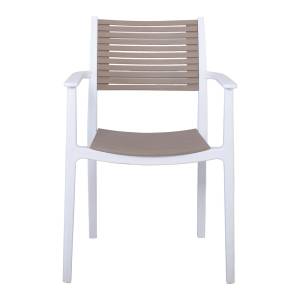 AKRON Πολυθρόνα PP-UV Άσπρο - Sand Beige Ε-00020428 Ε350,11