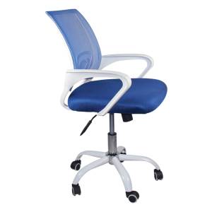 BF2101-SW Πολυθρόνα Γραφείου με Ανάκλιση Άσπρο - Mesh Μπλε Ε-00022755 ΕΟ254,3SW