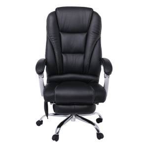 BF8550 Massage Relax Πολυθρόνα Γραφείου Διευθυντή, Βάση Χρώμιο με Υποπόδιο, Pu  Μαύρο Ε-00022920 ΕΟ284,1