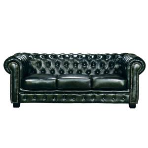 CHESTERFIELD 689 Kαναπές 3Θέσιος Σαλονιού - Καθιστικού, Δέρμα, Απόχρωση Antique Green Ε-00023084 Ε9574,33