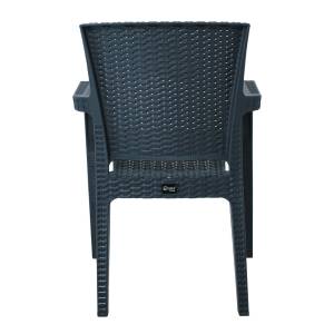LORA Πολυθρόνα Κήπου Στοιβαζόμενη, PP (Rattan Look) Απόχρωση Ανθρακί Ε-00023889 Ε303,3