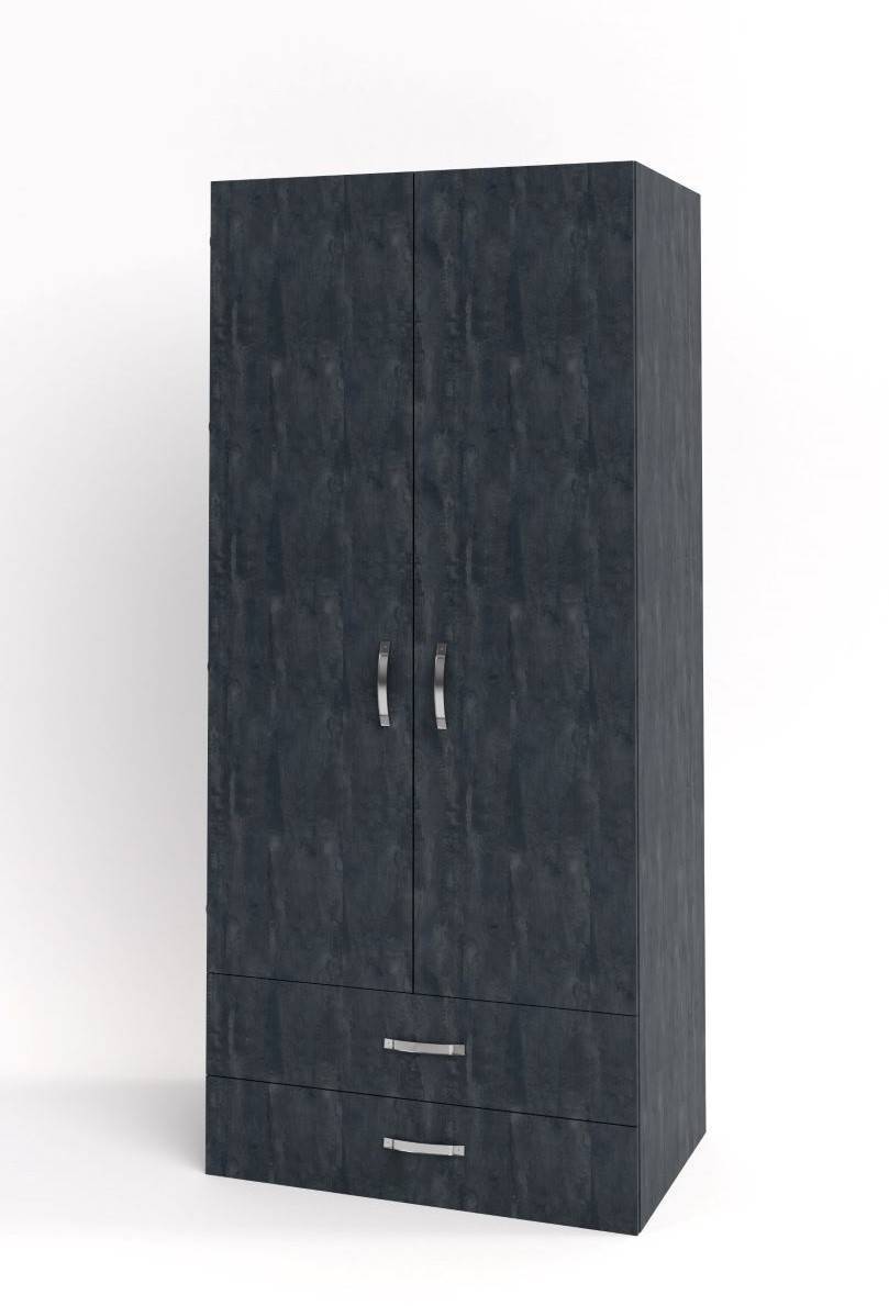 Ντουλάπα δίφυλλη Dilos - Charcoal Flow (80x52x180)