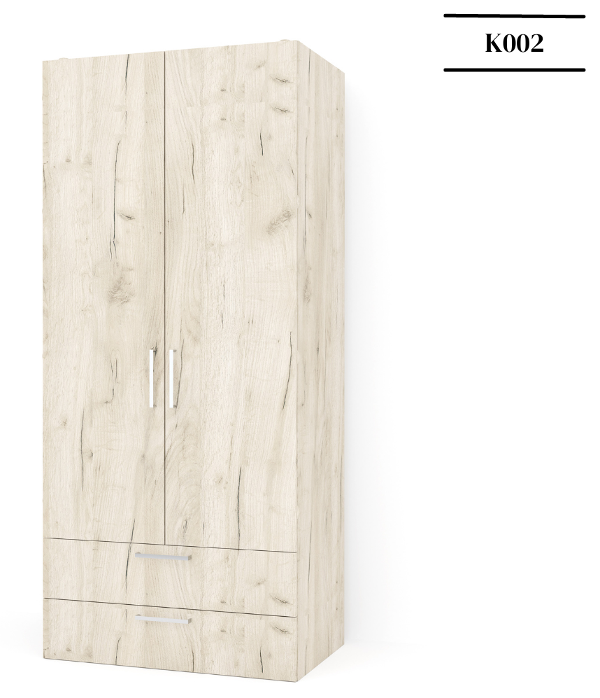 Ντουλάπα δίφυλλη Dilos - Charcoal Flow (80x52x180)