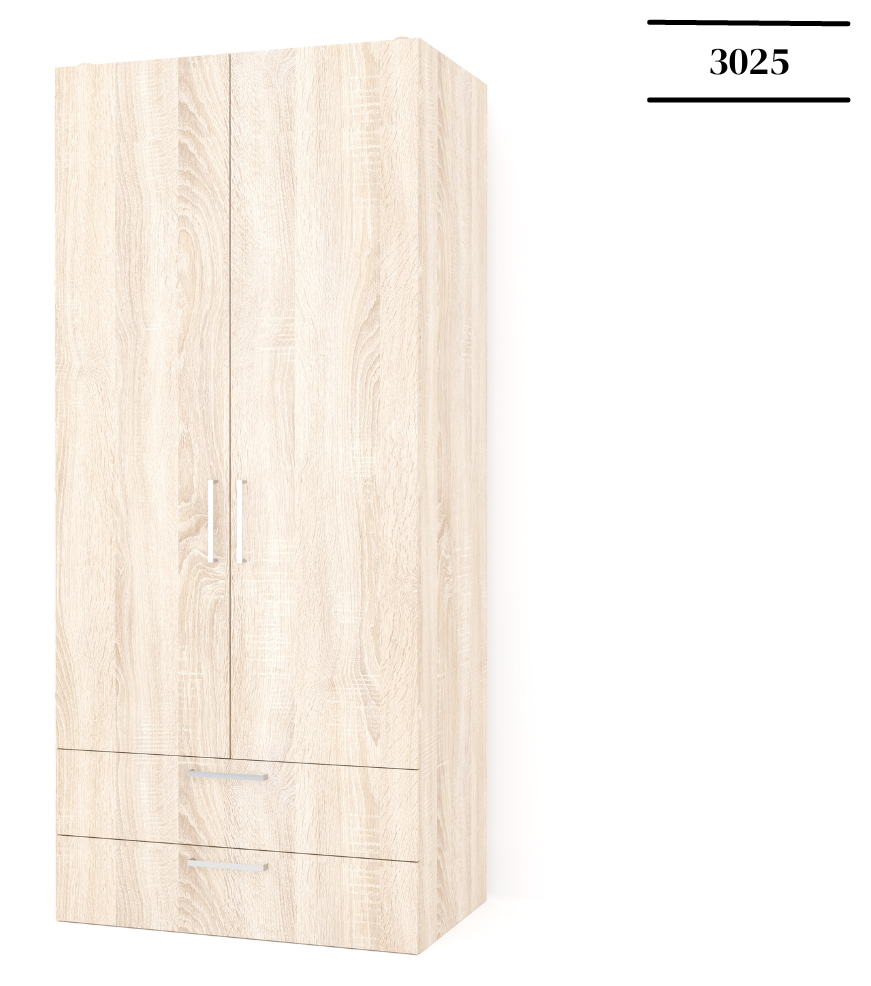 Ντουλάπα δίφυλλη Dilos - Charcoal Flow (80x52x180)