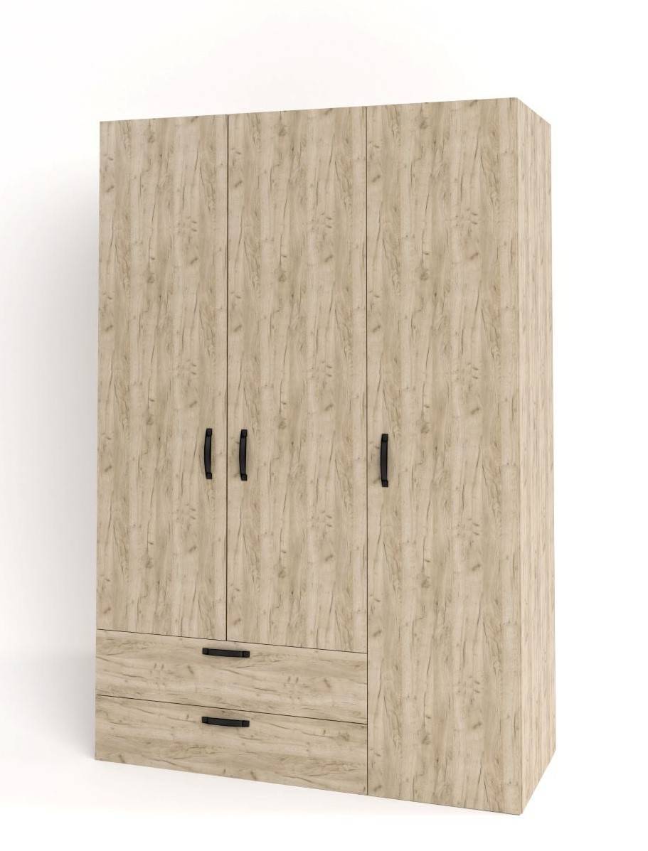 Ντουλάπα τρίφυλλη Karmen -  Grey Craft Oak (120x52x180)