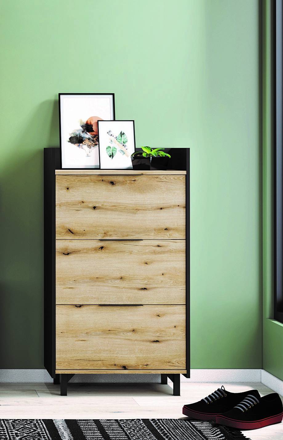 Παπουτσοθήκη Dawn - Grey Craft Oak (60x30x110)