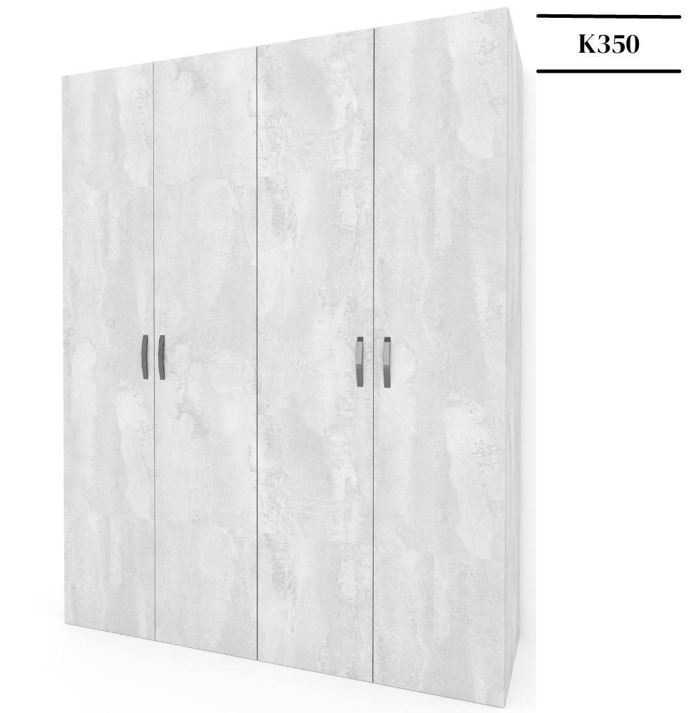 Ντουλάπα τετράφυλλη Queen plus -  Silk Flow/Concrete Flow (160x52x205)